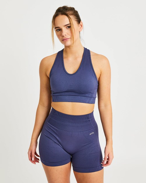 AYBL Balance V2 Seamless Sports Bra Navy Blau | 16493-AWHJ