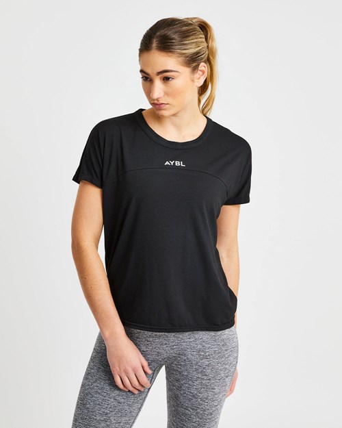 AYBL Boxy T Shirt Schwarz | 20579-UXOB