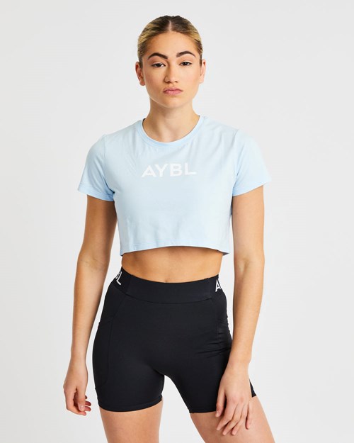 AYBL Crop T Shirt Blau | 51283-BEYQ