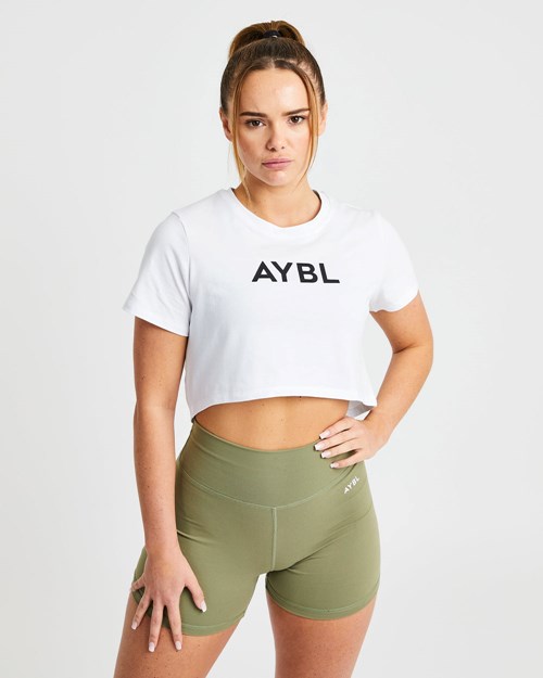 AYBL Crop T Shirt Weiß | 72483-UCZV