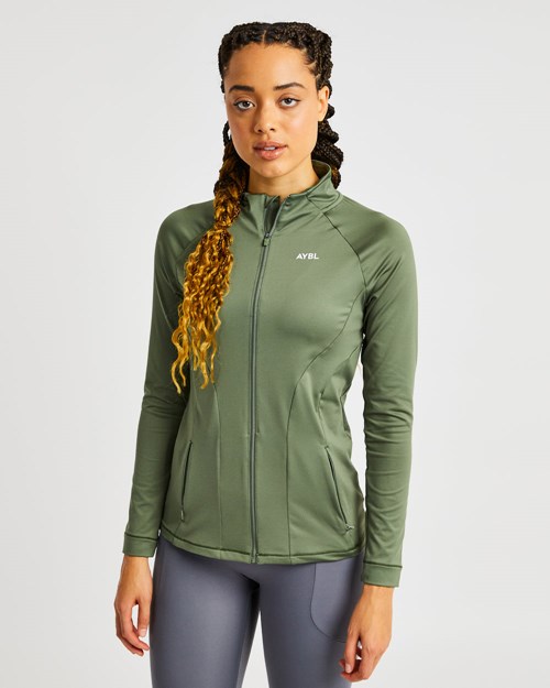 AYBL Effortless Zip Jacket Olivgrün Grün | 96158-IOWZ