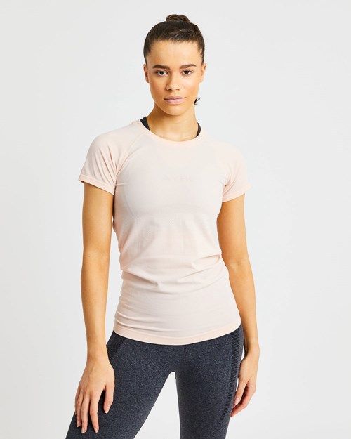 AYBL Embrace Seamless T Shirt Soft Peach | 63542-YKCJ