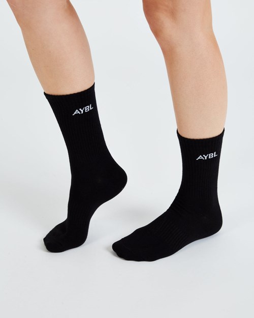 AYBL Everyday Crew Socks (3 Pack) Schwarz | 93572-UGLZ