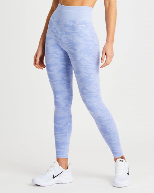 AYBL Evolve Camo Seamless Leggings Blau | 74368-WGFU