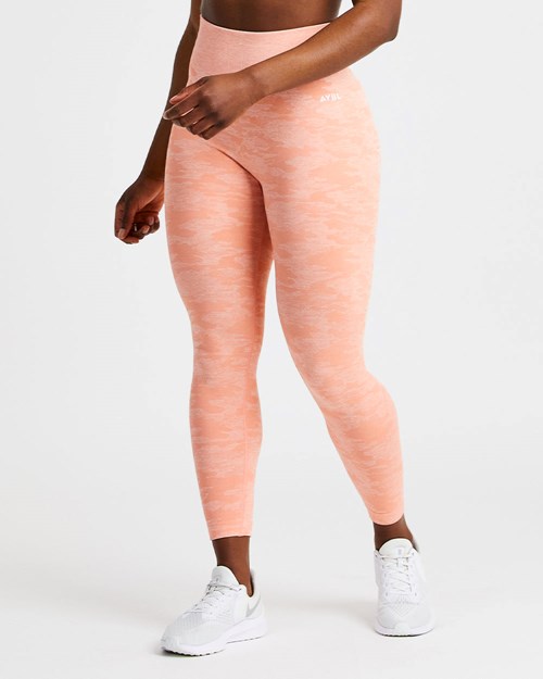 AYBL Evolve Camo Seamless Leggings Peach | 32975-XSUV