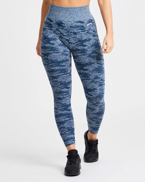 AYBL Evolve Camo Seamless Leggings Teal | 65203-HKWS