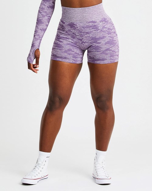 AYBL Evolve Camo Seamless Shorts Plum | 40798-PYQK