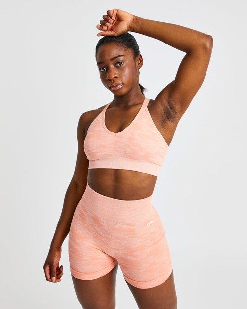 AYBL Evolve Camo Seamless Sports Bra Peach | 03167-UNPI