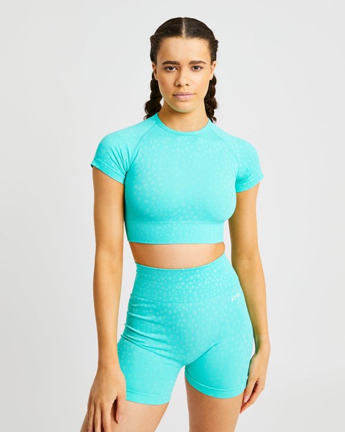 AYBL Evolve Speckle Seamless Crop Top Grün | 63451-WAOG