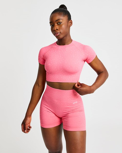 AYBL Evolve Speckle Seamless Crop Top Koralle Rosa | 92561-DOKX