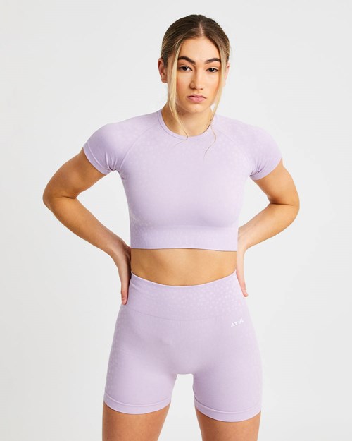 AYBL Evolve Speckle Seamless Crop Top Lilac | 56372-CZFX