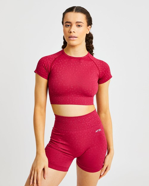 AYBL Evolve Speckle Seamless Crop Top Raspberry | 87395-ZVPT