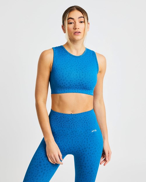 AYBL Evolve Speckle Seamless Crop Vest Blau | 31247-RGTJ