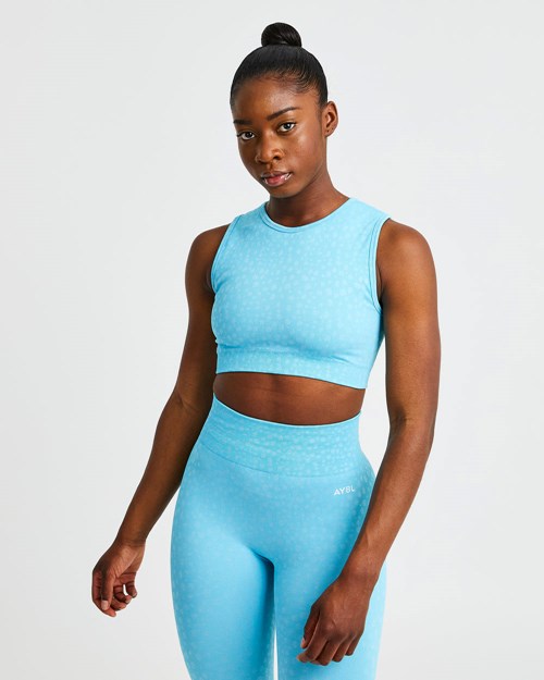 AYBL Evolve Speckle Seamless Crop Vest Hellblau | 29561-YWFV