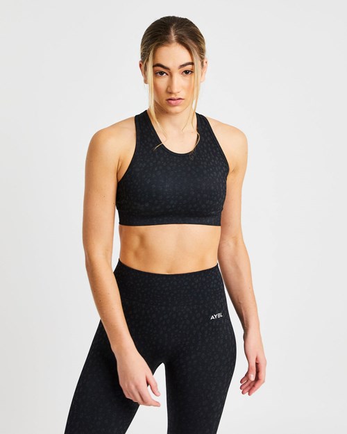 AYBL Evolve Speckle Seamless Sports Bra Schwarz | 05417-AXVO