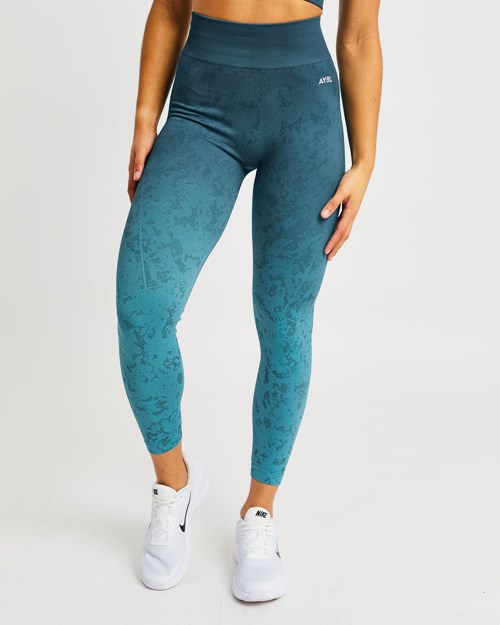 AYBL Flare Seamless Leggings Teal | 58017-IXVZ