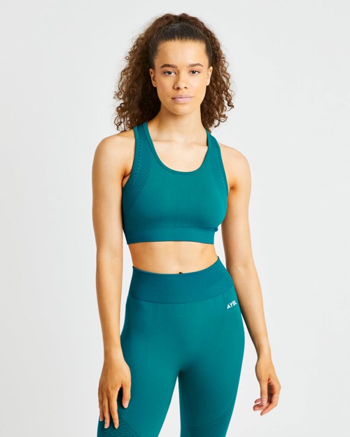 AYBL Ignite Seamless Sports Bra Hyper Teal | 98472-IDZM