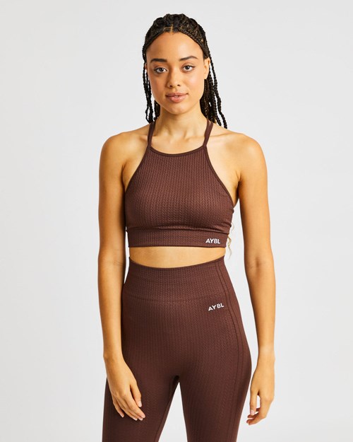 AYBL Luxe Seamless Crop Tank Top Braun | 63152-FHSD