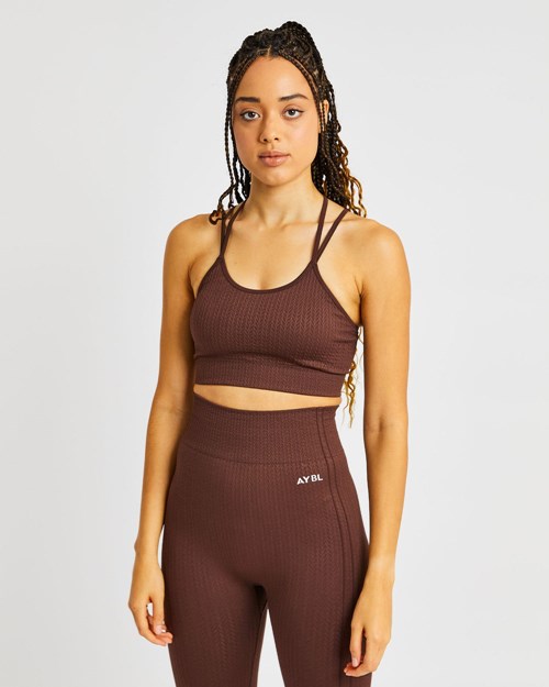 AYBL Luxe Seamless Sports Bra Braun | 54327-AZNW