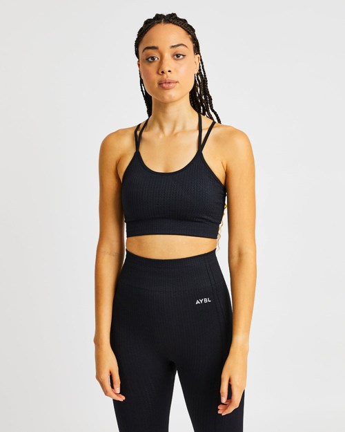 AYBL Luxe Seamless Sports Bra Schwarz | 49257-TXYR