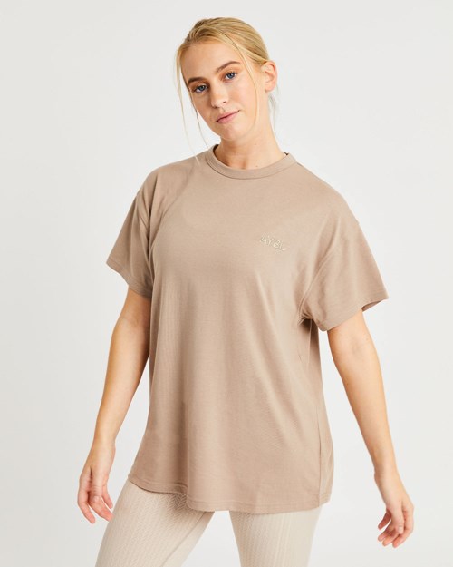 AYBL Luxe T Shirt Mocha | 25678-ONRY