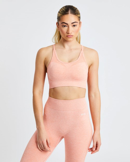 AYBL Motion Seamless Sports Bra Peach Marl | 31076-OIDT