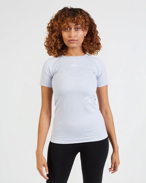 AYBL Motion Seamless T Shirt Blau | 01924-SENZ