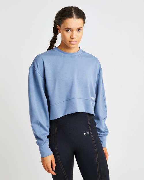 AYBL Oversized Crop Jumper Blau | 95380-BTIE