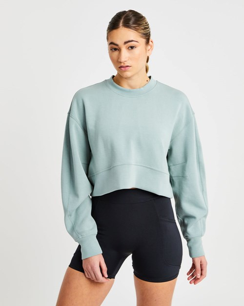 AYBL Oversized Crop Jumper Grün | 40726-IAYG