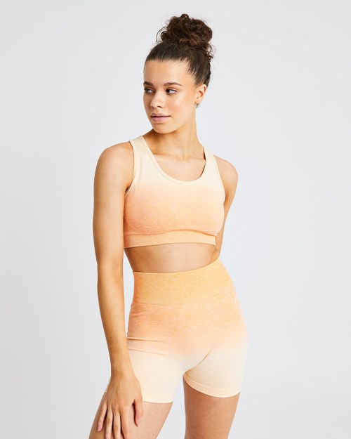 AYBL Pulse Ombré Seamless Sports Bra Orange | 75610-YJZT