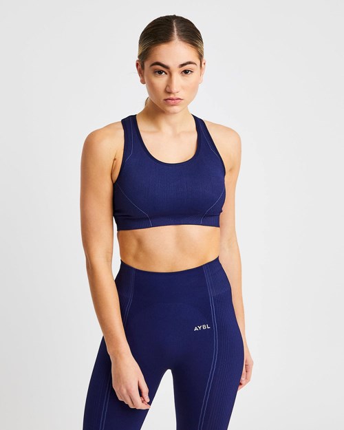 AYBL Reflex Seamless Sports Bra Königsblau Blau | 34658-YSIV