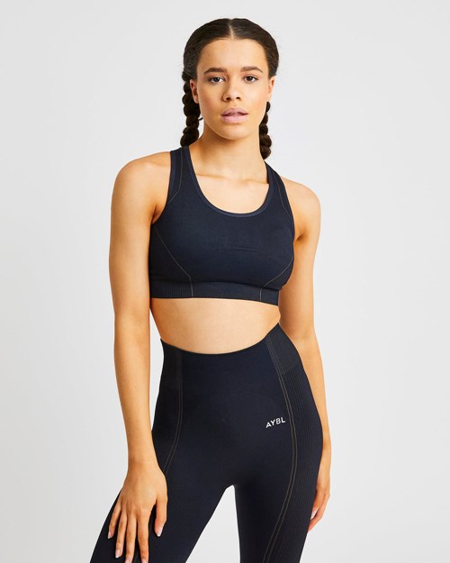 AYBL Reflex Seamless Sports Bra Schwarz | 42537-YHAW