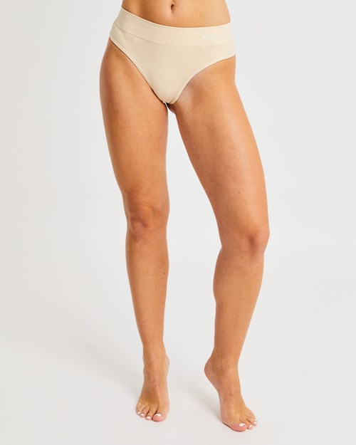 AYBL Seamless High Rise Tanga Nude | 49108-MUOL