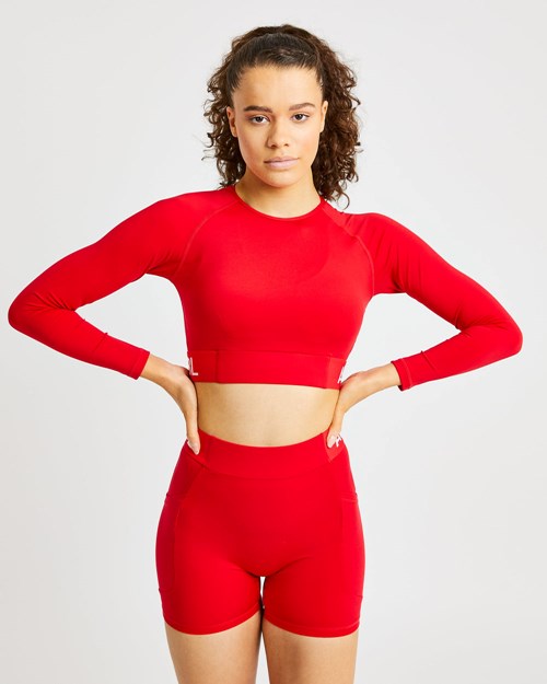 AYBL Sport Long Sleeve Crop Top Rot | 51870-HXME