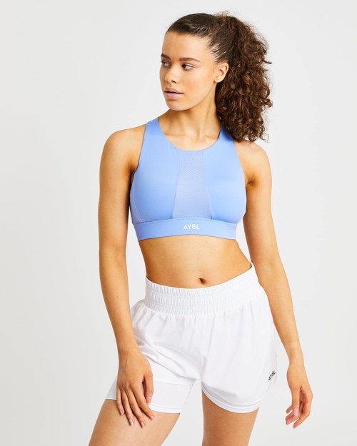 AYBL Sportive High Neck Sports Bra Blau | 92815-MFTZ