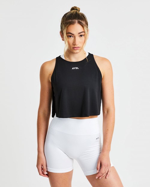 AYBL Strive Crop Vest Schwarz | 73089-QAGN