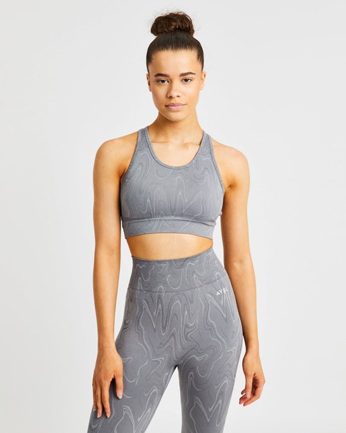 AYBL Velocity Seamless Sports Bra Grau | 34650-PJKX