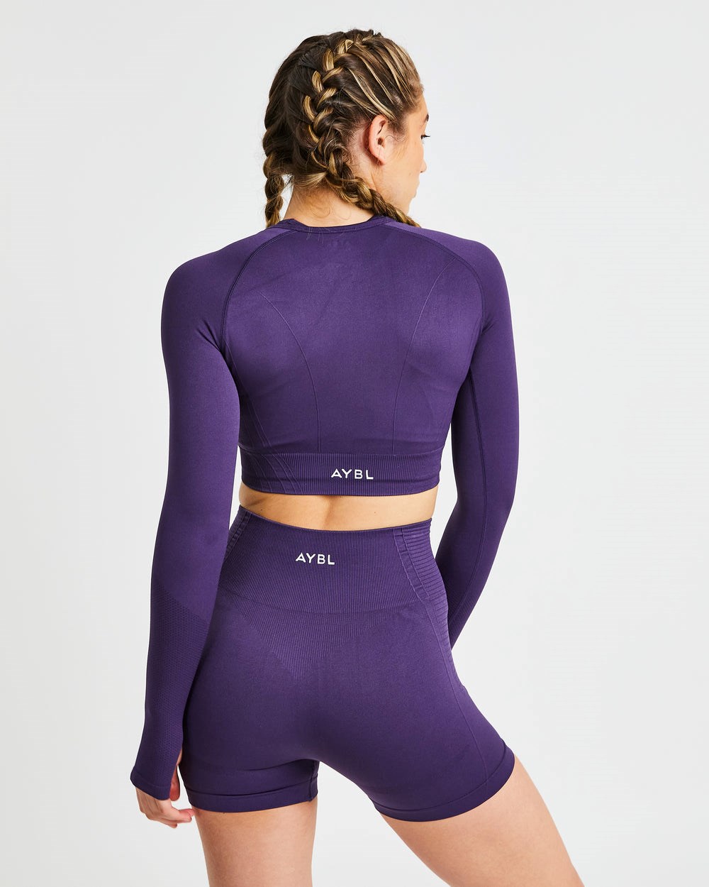 AYBL Balance V2 Seamless Long Sleeve Crop Top Lila | 15796-PMHA