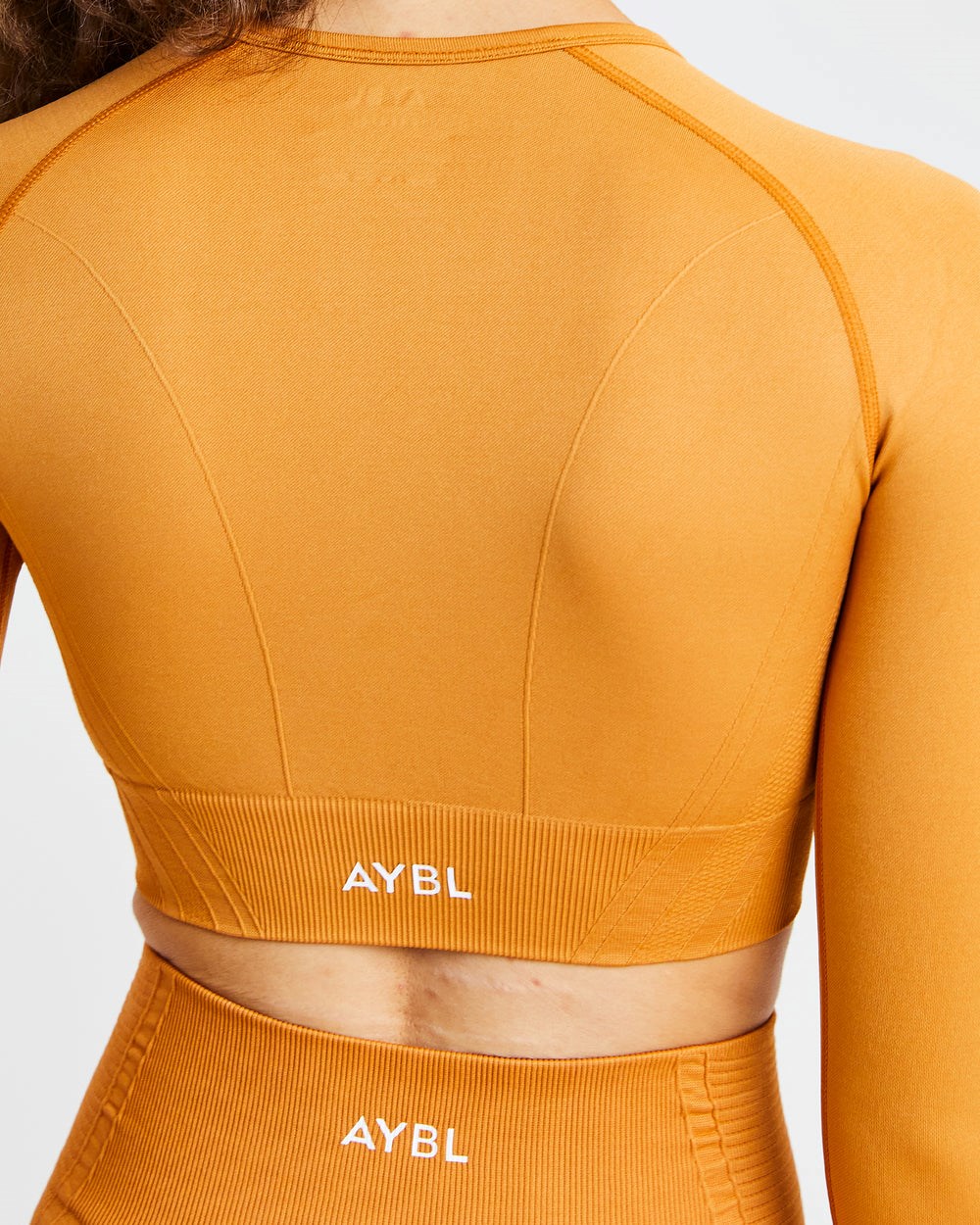 AYBL Balance V2 Seamless Long Sleeve Crop Top Orange | 17934-QUWS