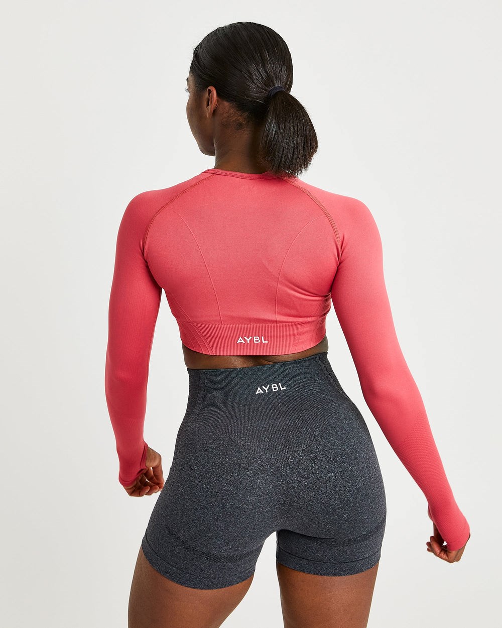 AYBL Balance V2 Seamless Long Sleeve Crop Top Rosa | 19072-RQYE