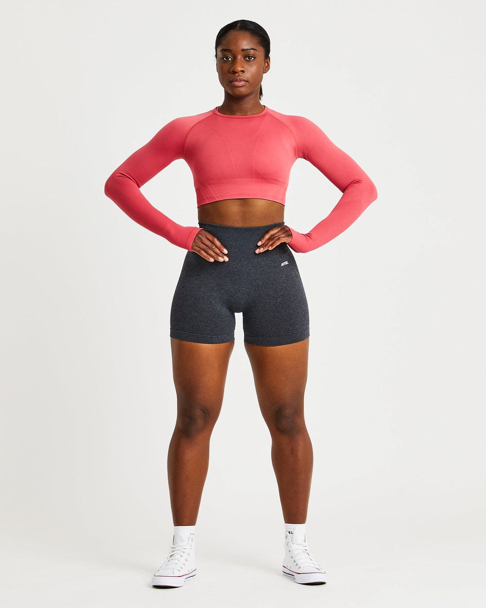 AYBL Balance V2 Seamless Long Sleeve Crop Top Rosa | 19072-RQYE