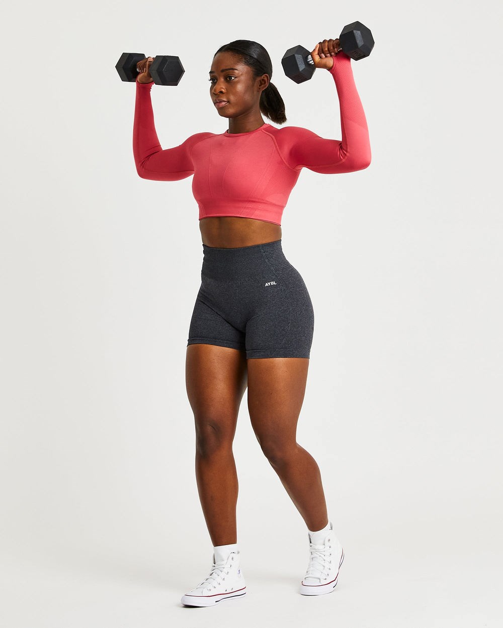 AYBL Balance V2 Seamless Long Sleeve Crop Top Rosa | 19072-RQYE