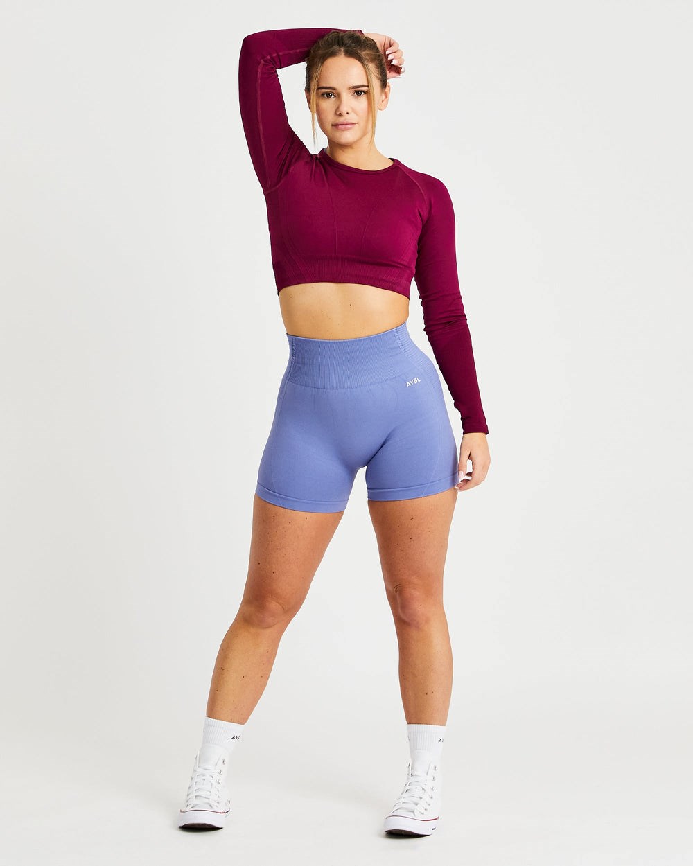 AYBL Balance V2 Seamless Long Sleeve Crop Top Lila | 23194-AYNX