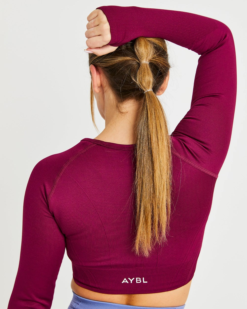 AYBL Balance V2 Seamless Long Sleeve Crop Top Lila | 23194-AYNX