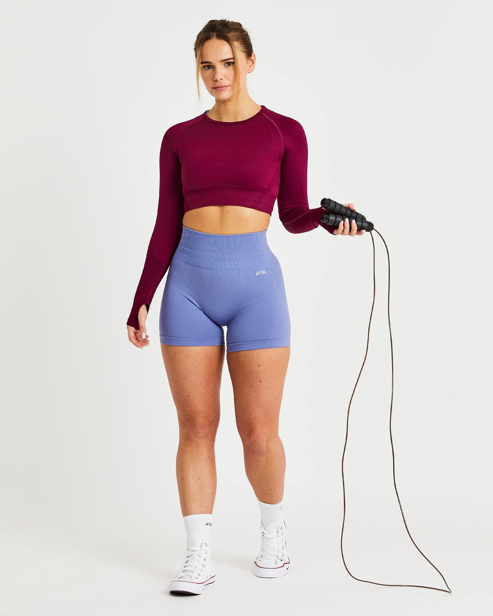 AYBL Balance V2 Seamless Long Sleeve Crop Top Lila | 23194-AYNX