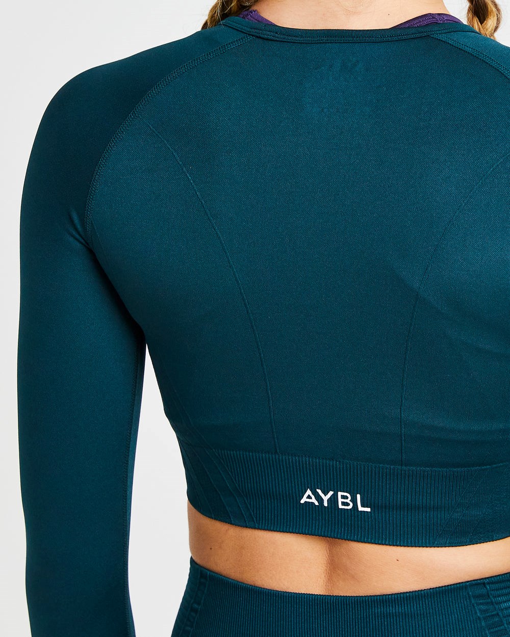 AYBL Balance V2 Seamless Long Sleeve Crop Top Grün | 24659-EXJW