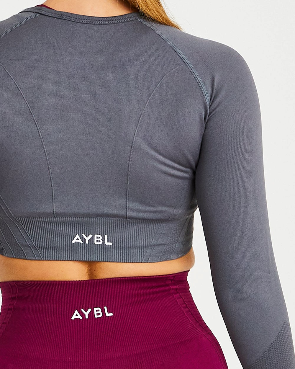 AYBL Balance V2 Seamless Long Sleeve Crop Top Grau | 34506-WUTH