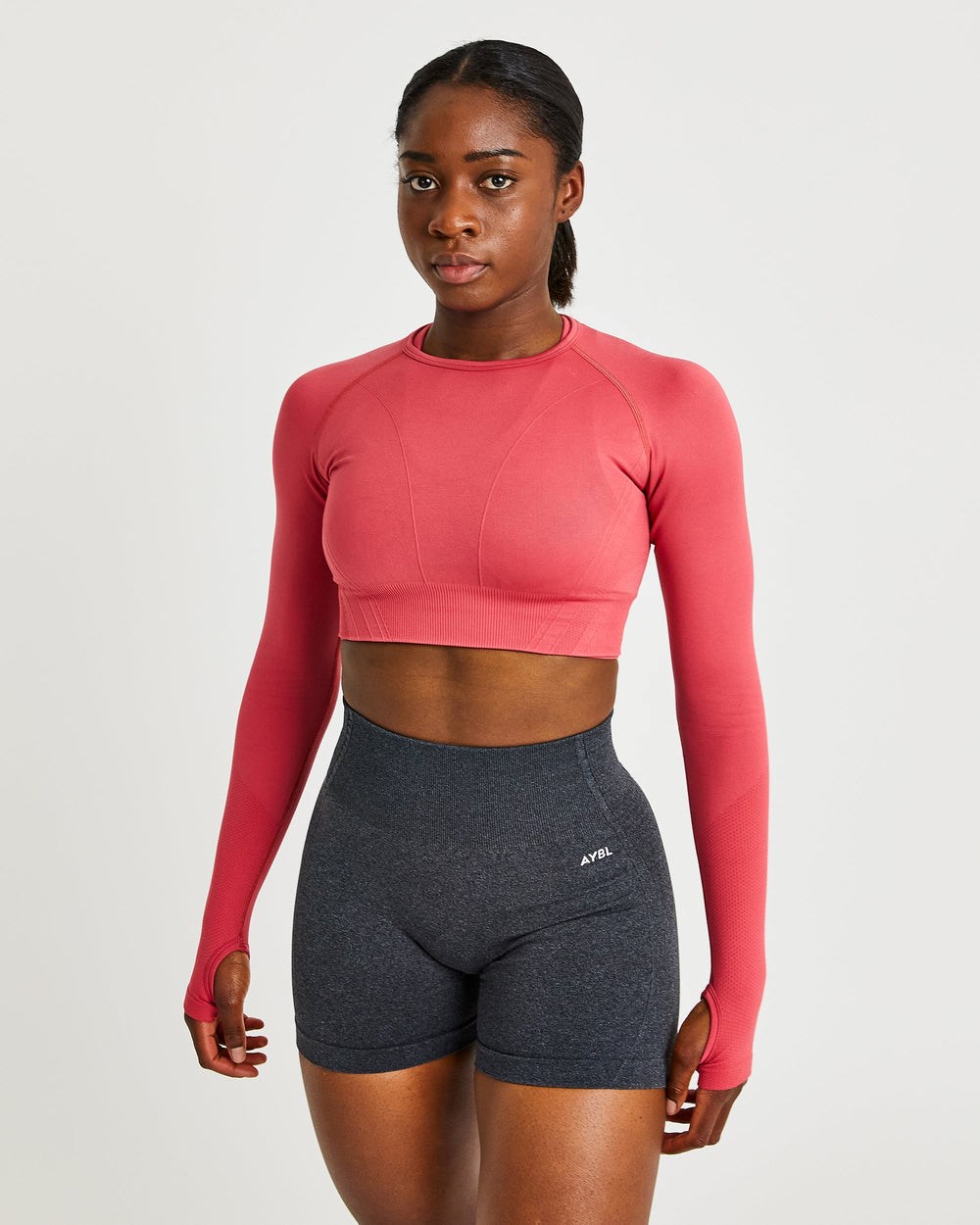 AYBL Balance V2 Seamless Long Sleeve Crop Top Rosa | 39462-VTOR