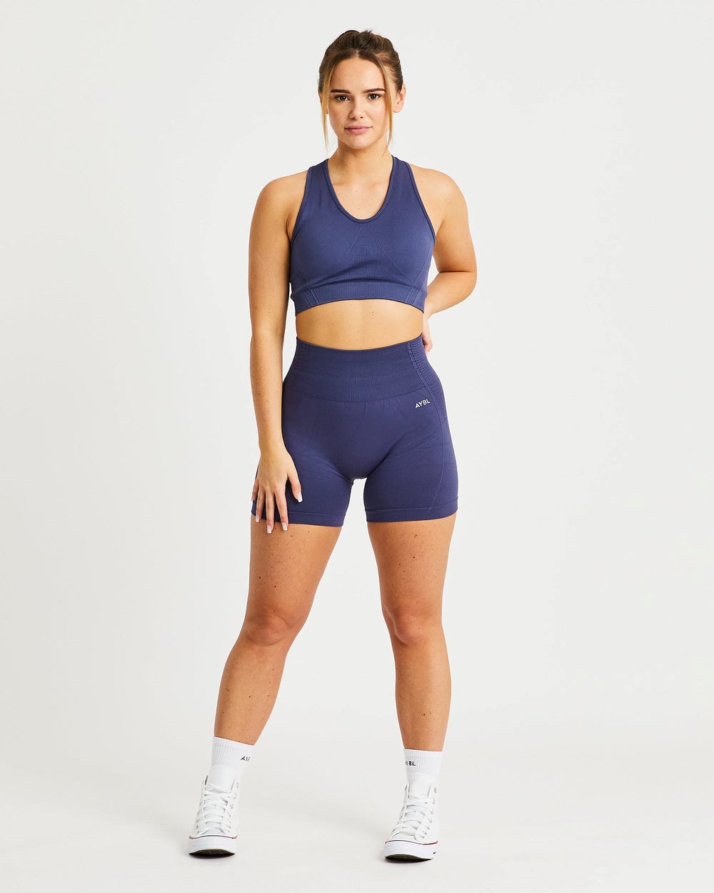 AYBL Balance V2 Seamless Shorts Navy Blau | 84279-DXJV