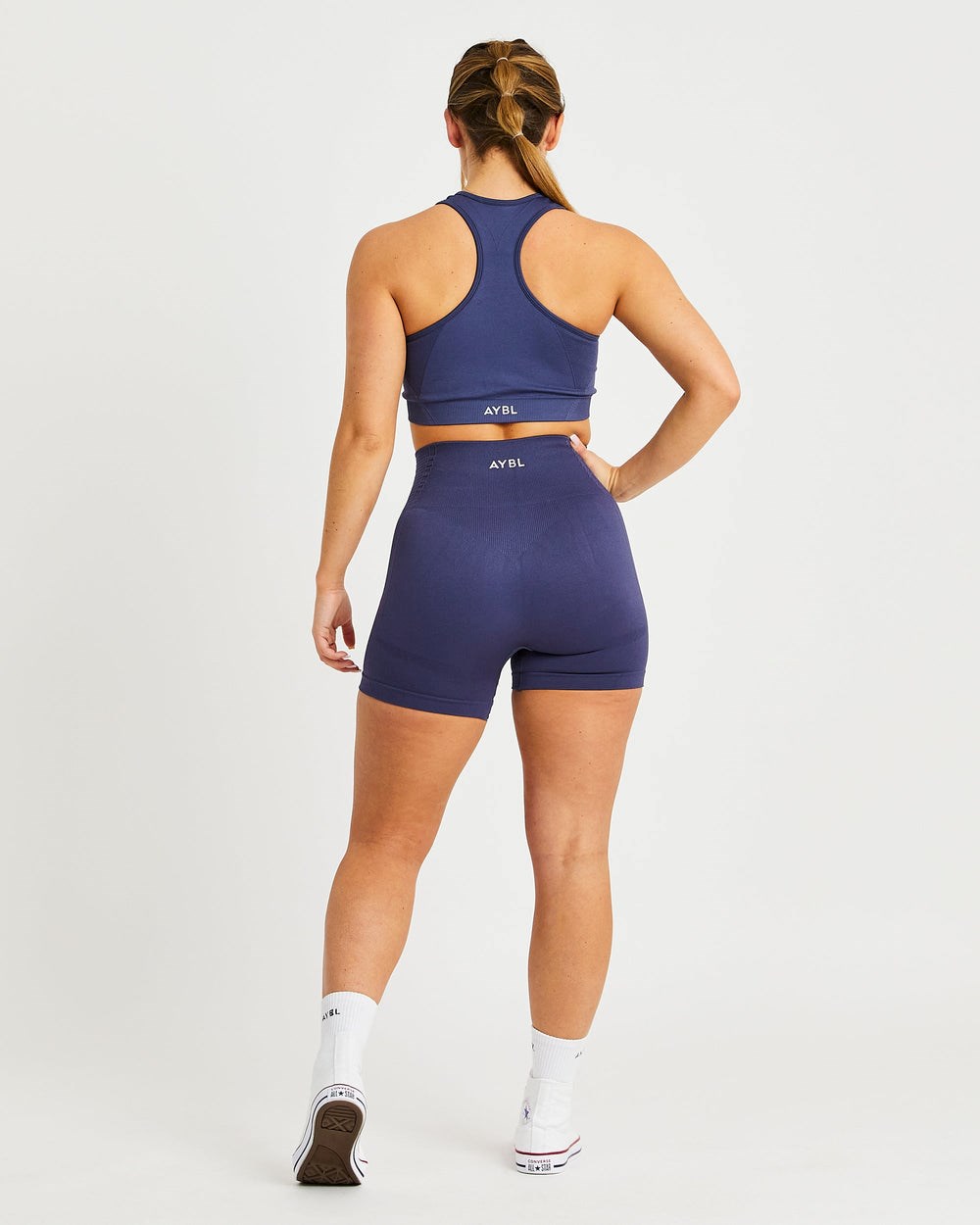 AYBL Balance V2 Seamless Shorts Navy Blau | 84279-DXJV